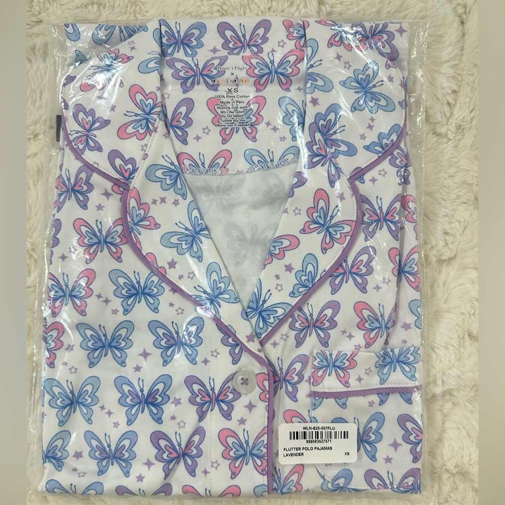 Roller Rabbit Flutter Polo Pajamas Set Lavender